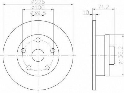 HELLA PAGID 8dd355102751 -  Тормозной диск
